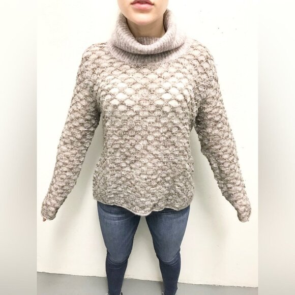 Anthropologie One Grey Day Sweater Turtleneck Knit Mohair Wool Size Small - Picture 3 of 16